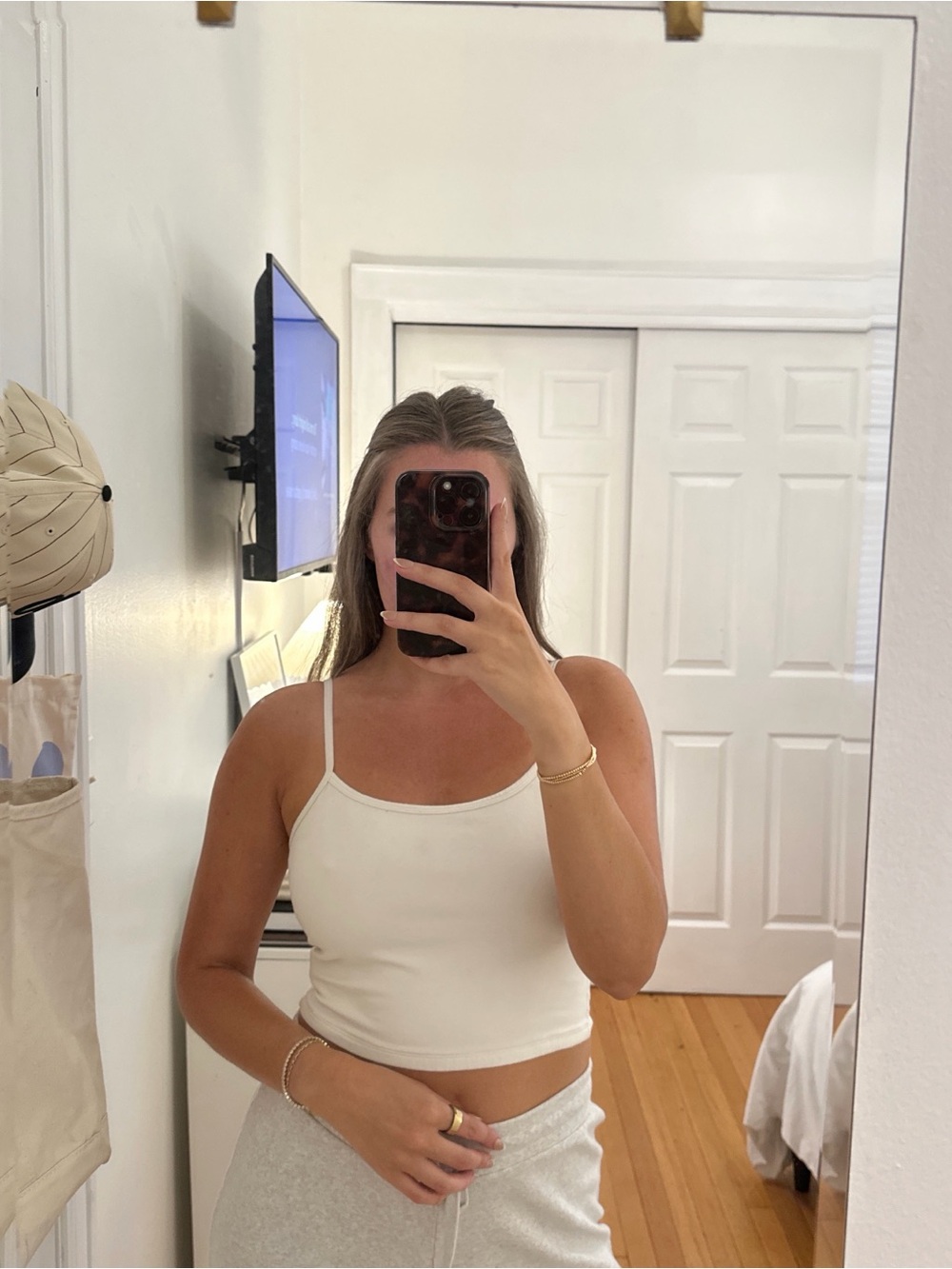 wild fable White Slim-Strap Cropped Camisole